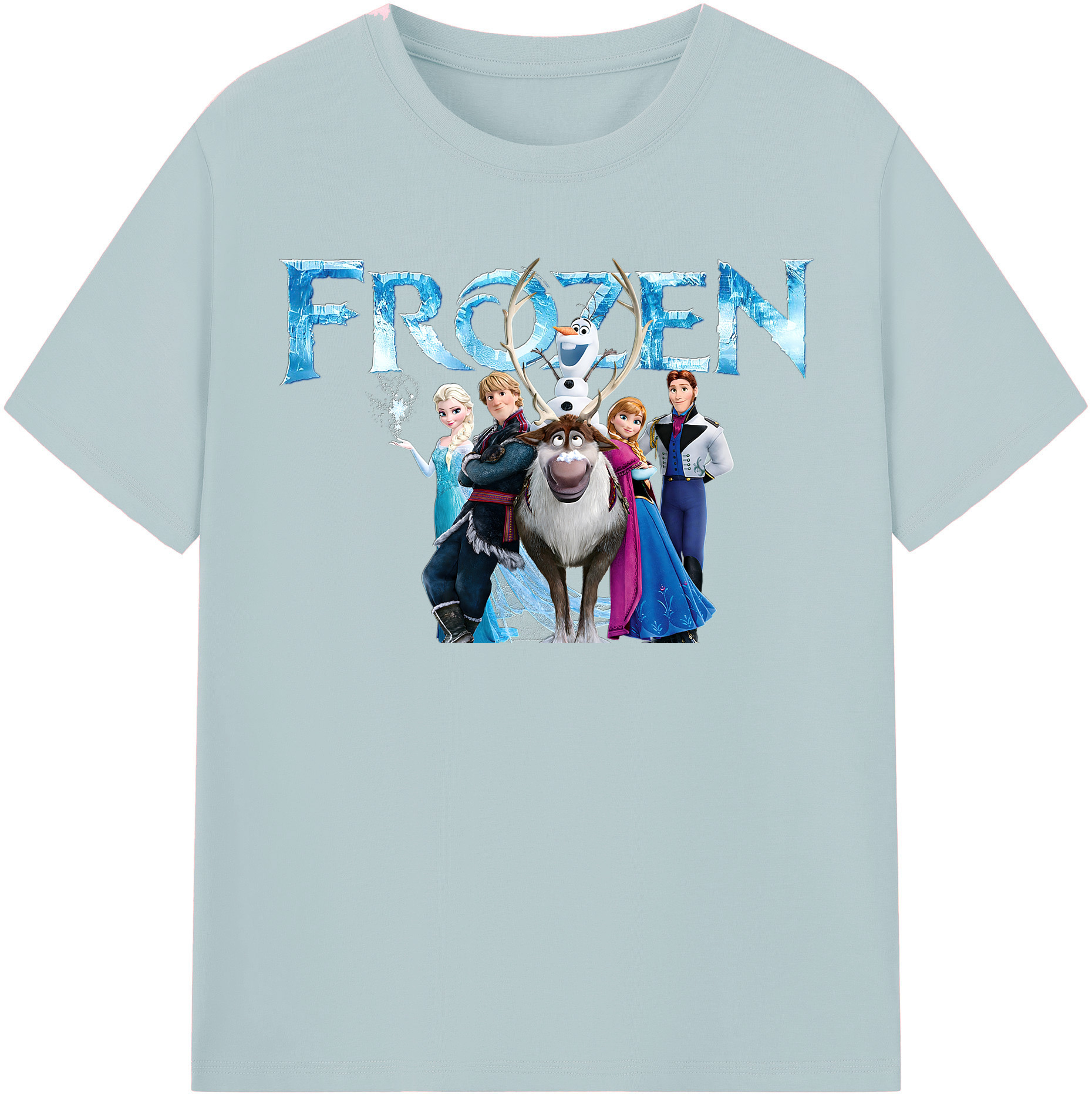 （画像用） アナと雪の女王 アンナ エルサ Frozen Anna Elsa 綿100％半袖Tシャツ（フロントプリント）